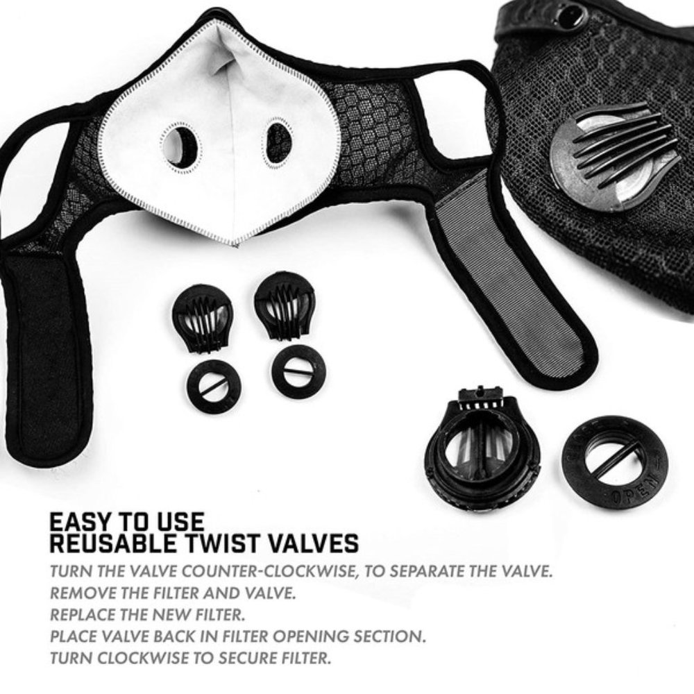 2 Valve Filtered Face Mask - Picture 5 of 10